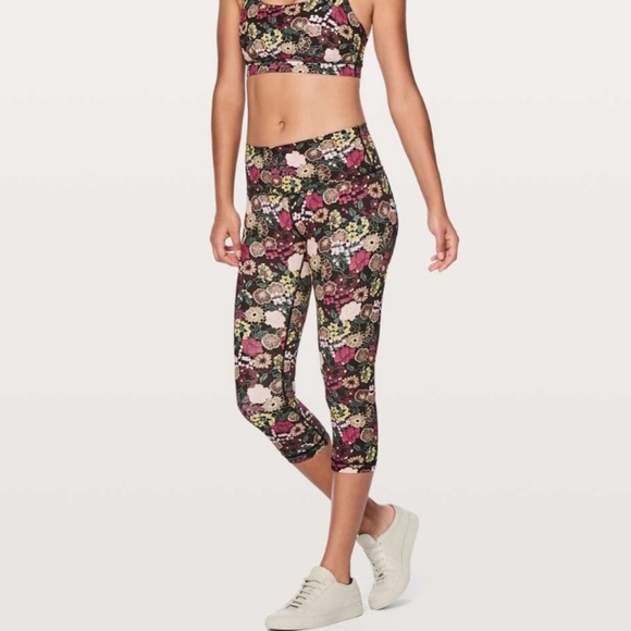 Lululemon Wunder Under High Rise 21" Crop Leggings Floral Fluorolace Multi 4 - Picture 15 of 15